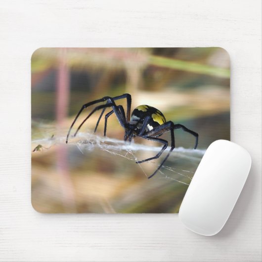 Schwarze u. gelbe Argiope-Garten-Spinne Mousepad (Mit Mouse)