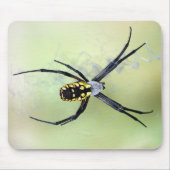 Schwarze u. gelbe Argiope-Garten-Spinne Mousepad (Vorne)