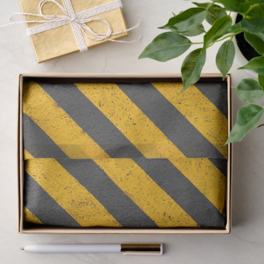 Schwarze u. gelbe Bau-Zone Seidenpapier (Geschenk)