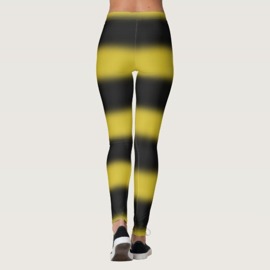 Schwarze u. gelbe Biene Ähnliche Leggings (Rückseite)
