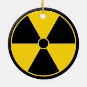 Schwarze u. gelbe Strahlungs-Symbol-Verzierung Keramikornament (Hinten)