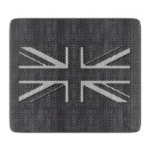 Schwarze u. graue Kohlenstoff-Faser-BRITISCHER Schneidebrett (Vorderseite)