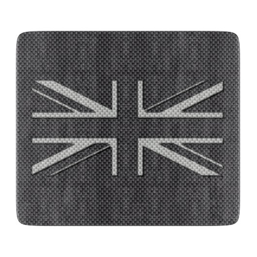 Schwarze u. graue Kohlenstoff-Faser-BRITISCHER Schneidebrett (Vorderseite)
