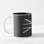Schwarze u. graue Kohlenstoff-Faser-BRITISCHER Zweifarbige Tasse (Links)