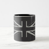 Schwarze u. graue Kohlenstoff-Faser-BRITISCHER Zweifarbige Tasse (Mittel)