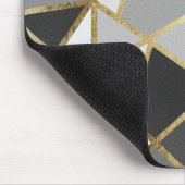 Schwarze u. graue moderne Geo-Golddreiecke Mousepad (Ecke)