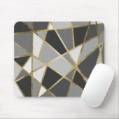 Schwarze u. graue moderne Geo-Golddreiecke Mousepad (Mit Mouse)