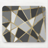 Schwarze u. graue moderne Geo-Golddreiecke Mousepad (Vorne)