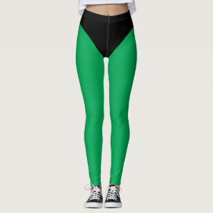 Schwarze u. grüne Superheld-Strumpfhosen Leggings