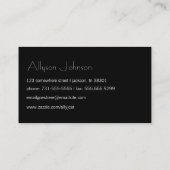 Schwarze u. grüne Zickzack Visitenkarte (Rückseite)