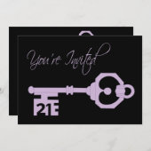 Schwarze u. lila 21. einladung (Vorne/Hinten)