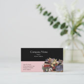 Schwarze u. rosa Antike/Vintage Visitenkarte (Stehend Vorderseite)