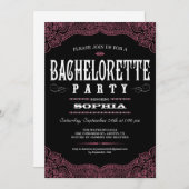 Schwarze u. rosa einladung (Vorne/Hinten)