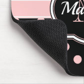 Schwarze u. rosa Punkte Mousepad (Ecke)