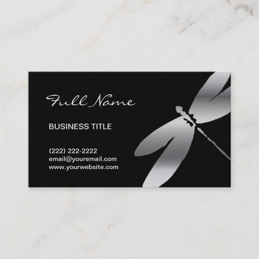 Schwarze u. silberne visitenkarte (Vorderseite)