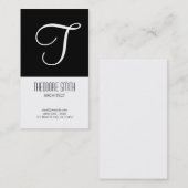 Schwarze u. weiße AnfangsVisitenkarte Visitenkarte (Vorne/Hinten)