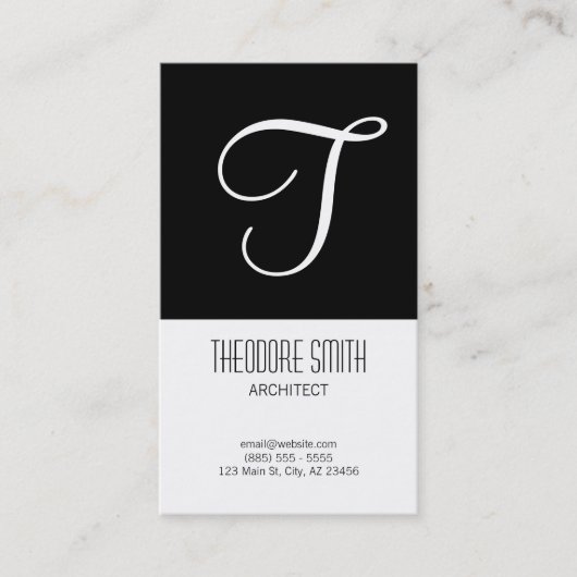 Schwarze u. weiße AnfangsVisitenkarte Visitenkarte (Vorderseite)