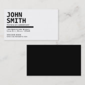 Schwarze u. weiße Arzt-Assistenten-Visitenkarte Visitenkarte (Vorne/Hinten)