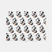 Schwarze u. weiße Baby-Kuh Fleecedecke (Vorderseite (Horizontal))