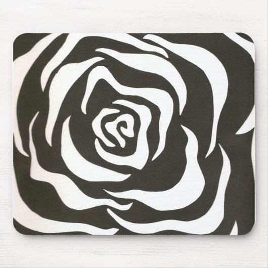 schwarze u. weiße Blume Mousepad (Vorne)