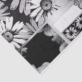 Schwarze u. weiße Blumen-Collage Seidenpapier (Ausschnitt)