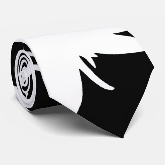 Schwarze u. weiße Blumen Krawatte (Gerollt)