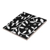 Schwarze u. weiße Blumenreben zeitgenössisch Fliese (Seite)