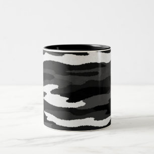 Schwarze u. weiße Camouflage Zweifarbige Tasse