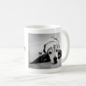Schwarze u. weiße Dachshund-Jagdhund-Tasse Kaffeetasse (VorderseiteRechts)