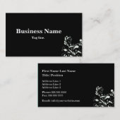 Schwarze u. weiße Damast-Visitenkarte Visitenkarte (Vorne/Hinten)