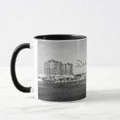 Schwarze u. weiße Destin Florida Tasse (Links)