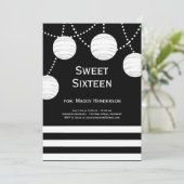 Schwarze u. weiße einladung (Stehend Vorderseite)