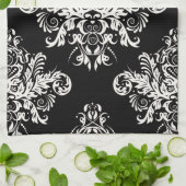 Schwarze u. weiße elegante Geschirrtücher (Gefaltet)