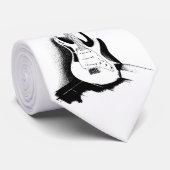 Schwarze u. weiße elektrische Gitarre - Krawatte (Gerollt)