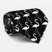 Schwarze u. weiße Flamingo-Krawatte Krawatte (Gerollt)