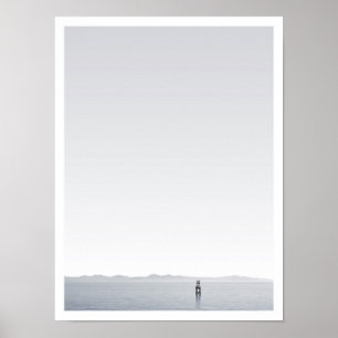 Schwarze u. weiße Fotografie "des Horizontes" - Poster