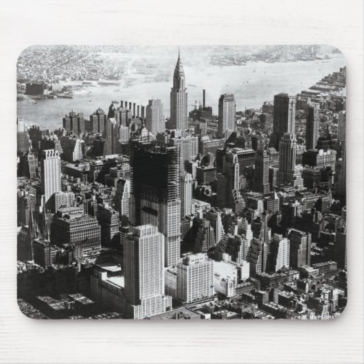 Schwarze u. weiße Fotografie Luftmanhattans Mousepad (Vorne)