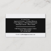 Schwarze u. weiße GesetzesVisitenkarte - Visitenkarte (Rückseite)