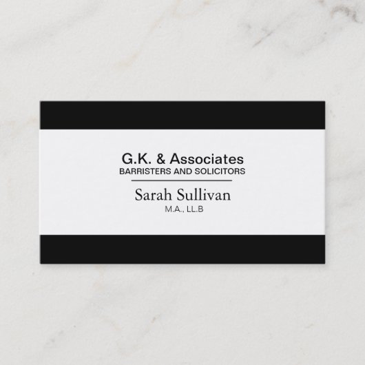 Schwarze u. weiße GesetzesVisitenkarte - Visitenkarte (Vorderseite)