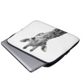 Schwarze u. weiße Giraffe Laptopschutzhülle (Vorne Knopf)