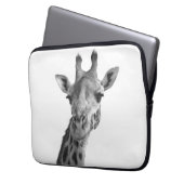 Schwarze u. weiße Giraffe Laptopschutzhülle (Vorderseite Links)