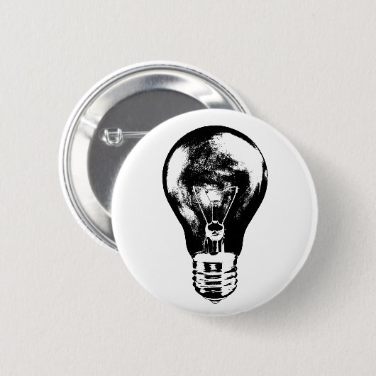 Schwarze u. weiße Glühlampe - Knopf Button (Vorne & Hinten)