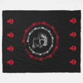 Schwarze u. weiße/Grau/Rot Schädel Fleecedecke (Vorderseite (Horizontal))