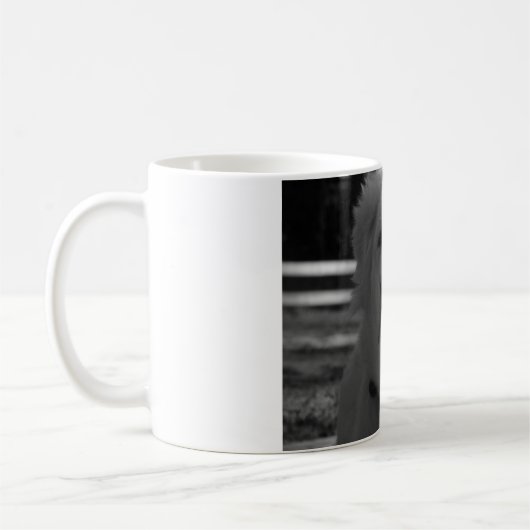 Schwarze u. weiße große Pyrenäen Kaffeetasse (Links)