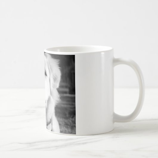 Schwarze u. weiße große Pyrenäen Kaffeetasse (Rechts)