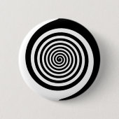 Schwarze u. weiße Hypnotik-Spirale Button (Vorderseite)