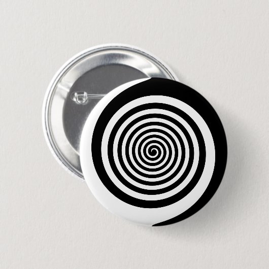 Schwarze u. weiße Hypnotik-Spirale Button (Vorne & Hinten)