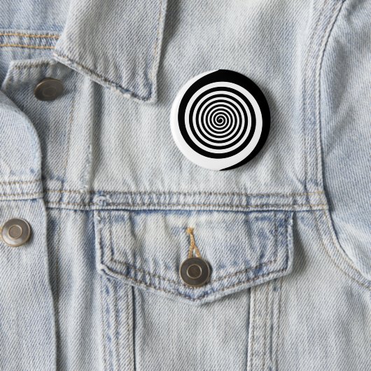 Schwarze u. weiße Hypnotik-Spirale Button (Beispiel)