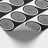 Schwarze u. weiße Hypnotik-Spirale Geschenkpapier (Ecke)