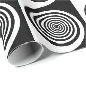 Schwarze u. weiße Hypnotik-Spirale Geschenkpapier (Rolleneckpunkt)